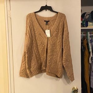 NWT Forever 21 Tan Cropped Cardigan